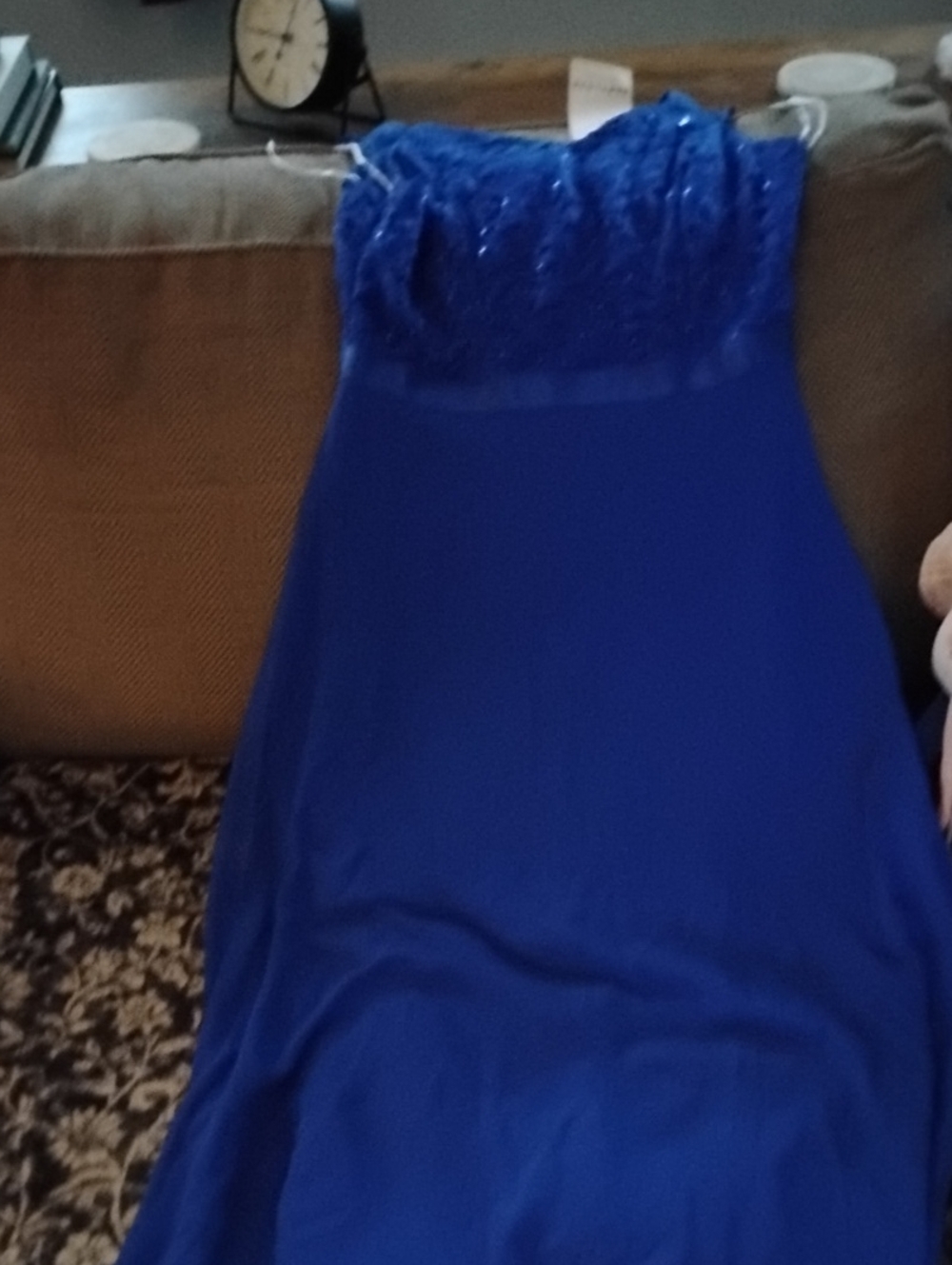 Elegant Royal Blue Strapless Evening Dress